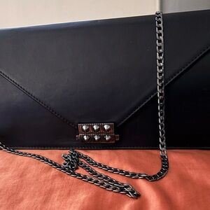 Christian Louboutin Black Leather Loubi54 Panettone Clutch Shoulder Bag
